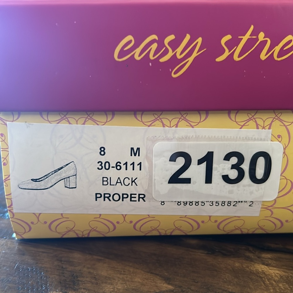 Easy street Proper Black Classic Comfort Mid Heel Pump NEW Size 8 - Picture 10 of 10